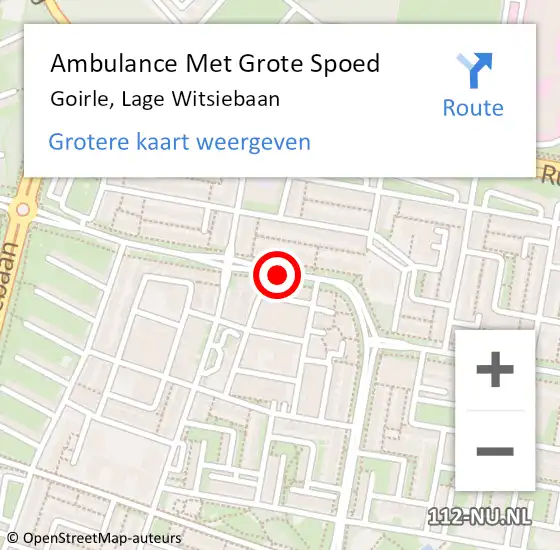 Locatie op kaart van de 112 melding: Ambulance Met Grote Spoed Naar Goirle, Lage Witsiebaan op 17 februari 2019 21:08