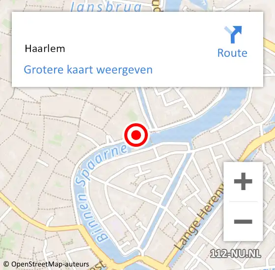 Locatie op kaart van de 112 melding:  Haarlem op 17 februari 2019 21:27