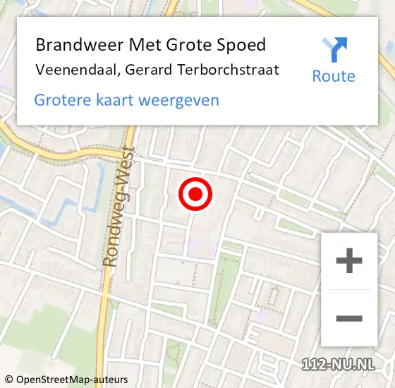 Locatie op kaart van de 112 melding: Brandweer Met Grote Spoed Naar Veenendaal, Gerard Terborchstraat op 18 februari 2019 03:57