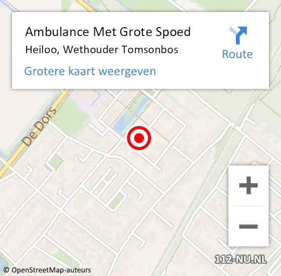 Locatie op kaart van de 112 melding: Ambulance Met Grote Spoed Naar Heiloo, Wethouder Tomsonbos op 18 februari 2019 10:03