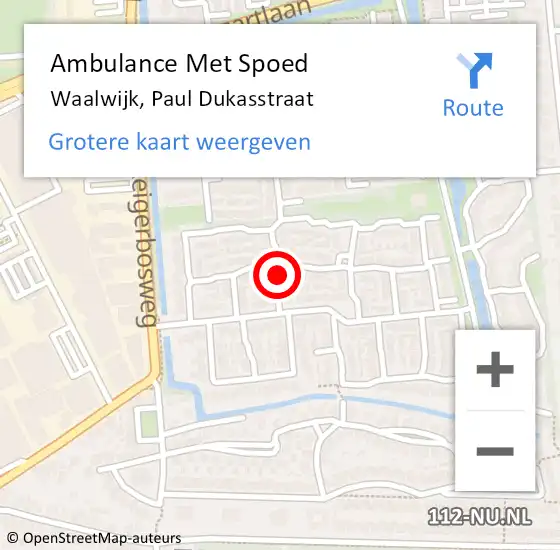 Locatie op kaart van de 112 melding: Ambulance Met Spoed Naar Waalwijk, Paul Dukasstraat op 18 februari 2019 15:26