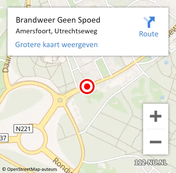 Locatie op kaart van de 112 melding: Brandweer Geen Spoed Naar Amersfoort, Utrechtseweg op 18 februari 2019 15:53