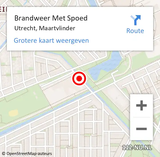 Locatie op kaart van de 112 melding: Brandweer Met Spoed Naar Utrecht, Maartvlinder op 18 februari 2019 21:34