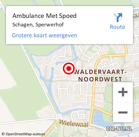 Locatie op kaart van de 112 melding: Ambulance Met Spoed Naar Schagen, Sperwerhof op 19 februari 2019 01:02