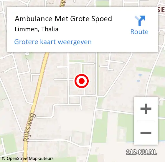 Locatie op kaart van de 112 melding: Ambulance Met Grote Spoed Naar Limmen, Thalia op 19 februari 2019 20:04