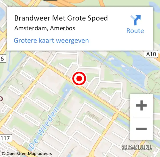 Locatie op kaart van de 112 melding: Brandweer Met Grote Spoed Naar Amsterdam, Amerbos op 19 februari 2019 21:42