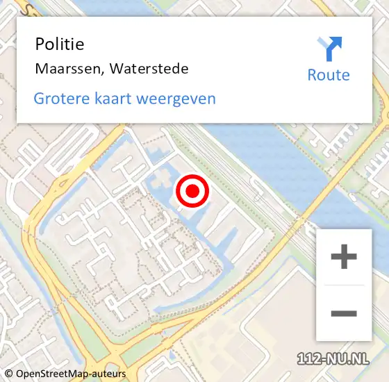 Locatie op kaart van de 112 melding: Politie Maarssen, Waterstede op 20 februari 2019 07:36