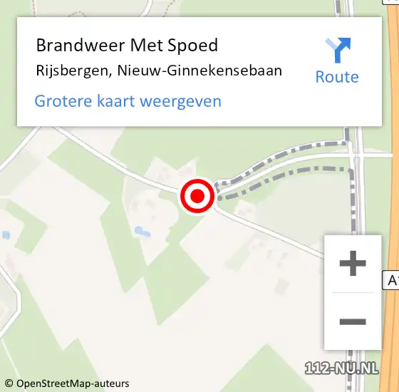 Locatie op kaart van de 112 melding: Brandweer Met Spoed Naar Rijsbergen, Nieuw-Ginnekensebaan op 20 februari 2019 10:42