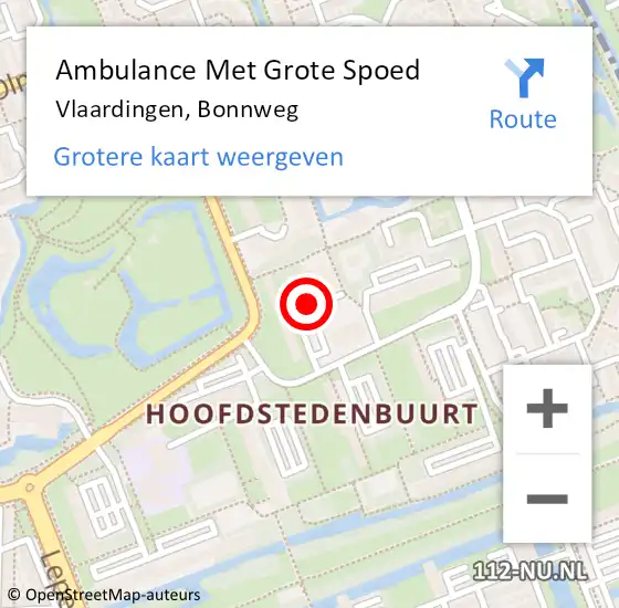 Locatie op kaart van de 112 melding: Ambulance Met Grote Spoed Naar Vlaardingen, Bonnweg op 20 februari 2019 12:29