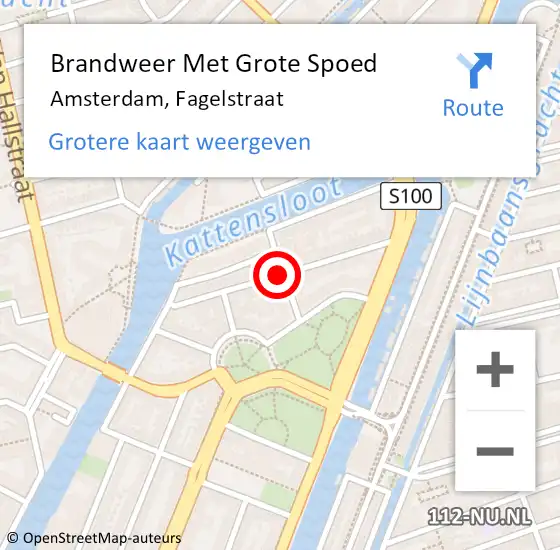 Locatie op kaart van de 112 melding: Brandweer Met Grote Spoed Naar Amsterdam, Fagelstraat op 20 februari 2019 12:51