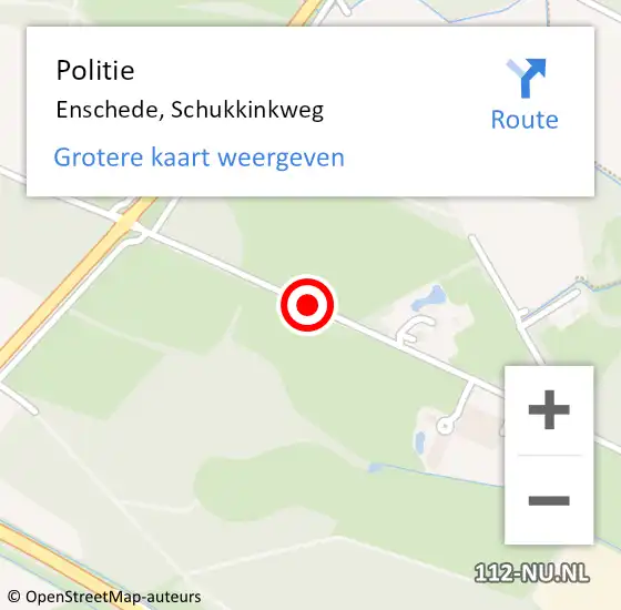 Locatie op kaart van de 112 melding: Politie Enschede, Schukkinkweg op 20 februari 2019 14:38