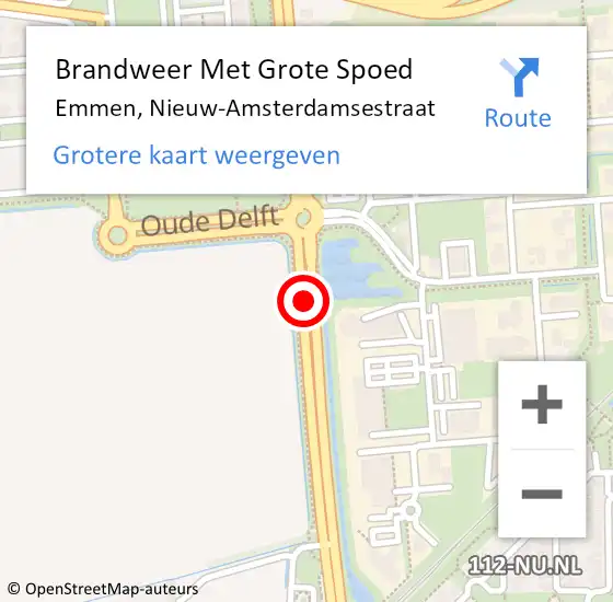 Locatie op kaart van de 112 melding: Brandweer Met Grote Spoed Naar Emmen, Nieuw-Amsterdamsestraat op 20 februari 2019 14:44