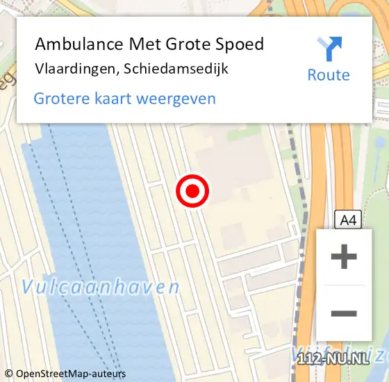 Locatie op kaart van de 112 melding: Ambulance Met Grote Spoed Naar Vlaardingen, Schiedamsedijk op 20 februari 2019 19:38