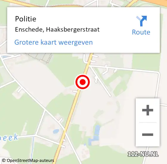 Locatie op kaart van de 112 melding: Politie Enschede, Haaksbergerstraat op 20 februari 2019 23:06