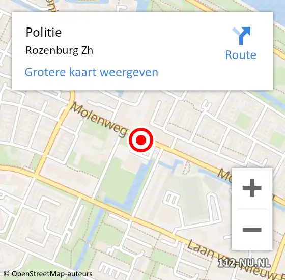 Locatie op kaart van de 112 melding: Politie Rozenburg Zh op 21 februari 2019 00:41