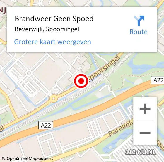 Locatie op kaart van de 112 melding: Brandweer Geen Spoed Naar Beverwijk, Spoorsingel op 21 februari 2019 06:59