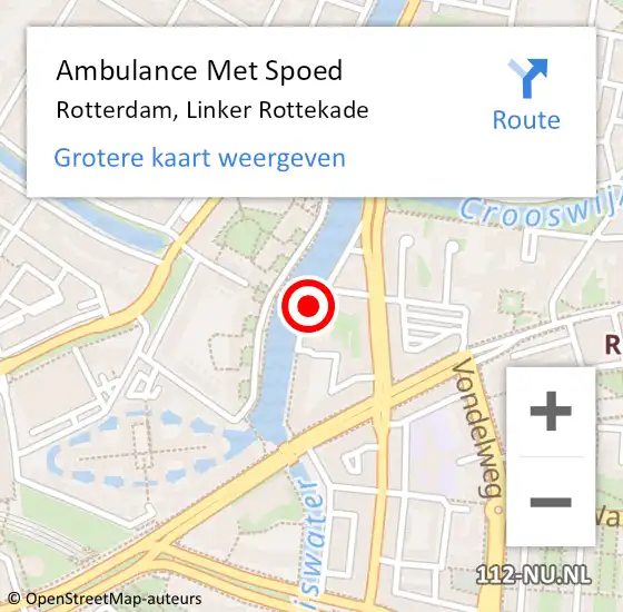 Locatie op kaart van de 112 melding: Ambulance Met Spoed Naar Rotterdam, Linker Rottekade op 21 februari 2019 07:23