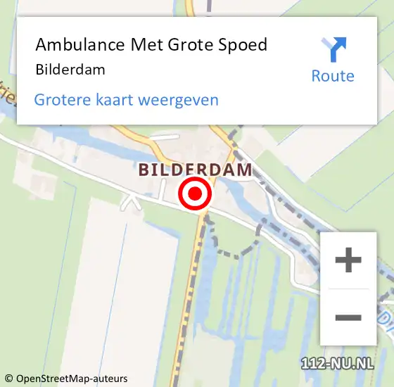 Locatie op kaart van de 112 melding: Ambulance Met Grote Spoed Naar Bilderdam op 21 februari 2019 12:22