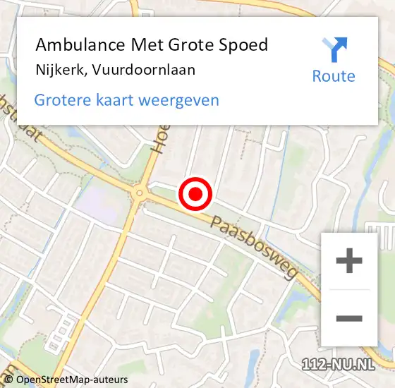 Locatie op kaart van de 112 melding: Ambulance Met Grote Spoed Naar Nijkerk, Vuurdoornlaan op 21 februari 2019 15:37