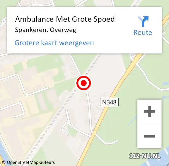 Locatie op kaart van de 112 melding: Ambulance Met Grote Spoed Naar Spankeren, Overweg op 21 februari 2019 20:06