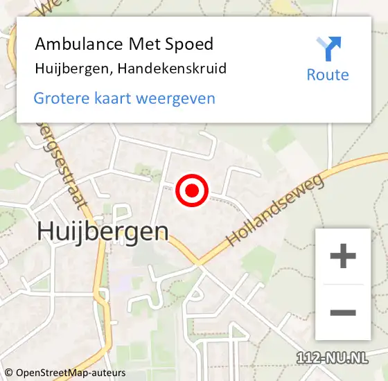 Locatie op kaart van de 112 melding: Ambulance Met Spoed Naar Huijbergen, Handekenskruid op 21 februari 2019 23:48