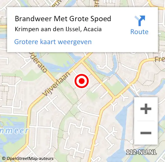 Locatie op kaart van de 112 melding: Brandweer Met Grote Spoed Naar Krimpen aan den IJssel, Acacia op 22 februari 2019 06:58