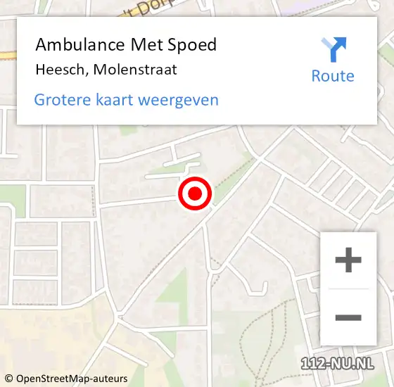 Locatie op kaart van de 112 melding: Ambulance Met Spoed Naar Heesch, Molenstraat op 22 februari 2019 12:46