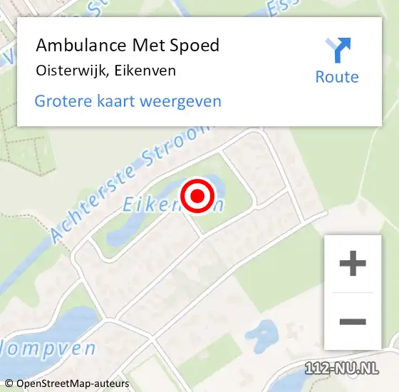 Locatie op kaart van de 112 melding: Ambulance Met Spoed Naar Oisterwijk, Eikenven op 22 februari 2019 17:12