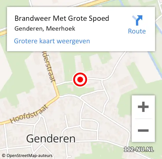Locatie op kaart van de 112 melding: Brandweer Met Grote Spoed Naar Genderen, Meerhoek op 22 februari 2019 21:00