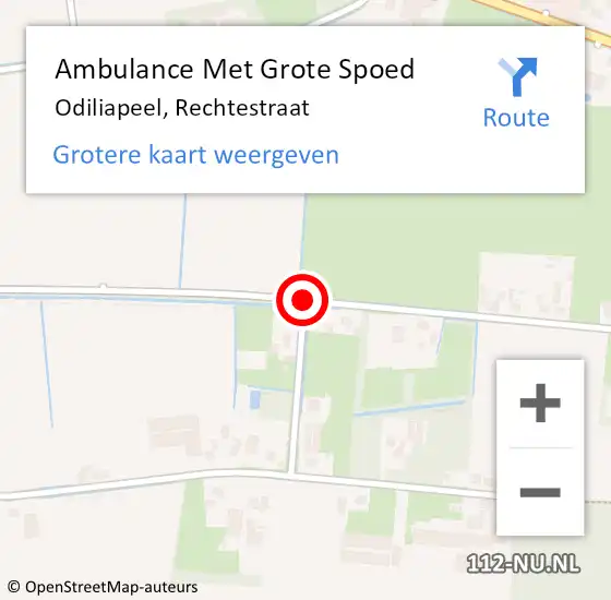 Locatie op kaart van de 112 melding: Ambulance Met Grote Spoed Naar Odiliapeel, Rechtestraat op 22 februari 2019 21:59