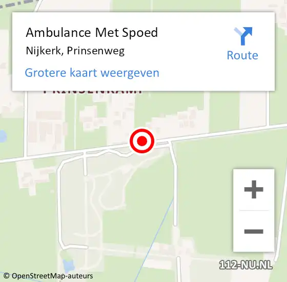 Locatie op kaart van de 112 melding: Ambulance Met Spoed Naar Nijkerk, Prinsenweg op 23 februari 2019 14:05