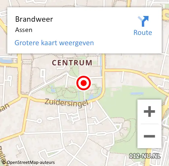 Locatie op kaart van de 112 melding: Brandweer Assen, A Jacobsweg op 23 februari 2019 14:28