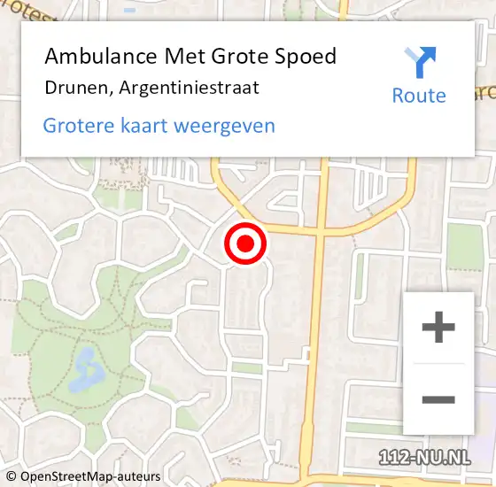Locatie op kaart van de 112 melding: Ambulance Met Grote Spoed Naar Drunen, Argentiniestraat op 23 februari 2019 16:50