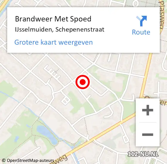 Locatie op kaart van de 112 melding: Brandweer Met Spoed Naar IJsselmuiden, Schepenenstraat op 23 februari 2019 17:19