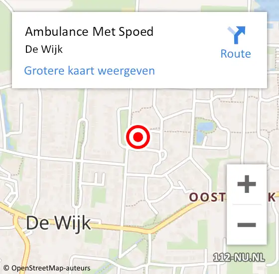 Locatie op kaart van de 112 melding: Ambulance Met Spoed Naar De Wijk op 24 februari 2019 02:56