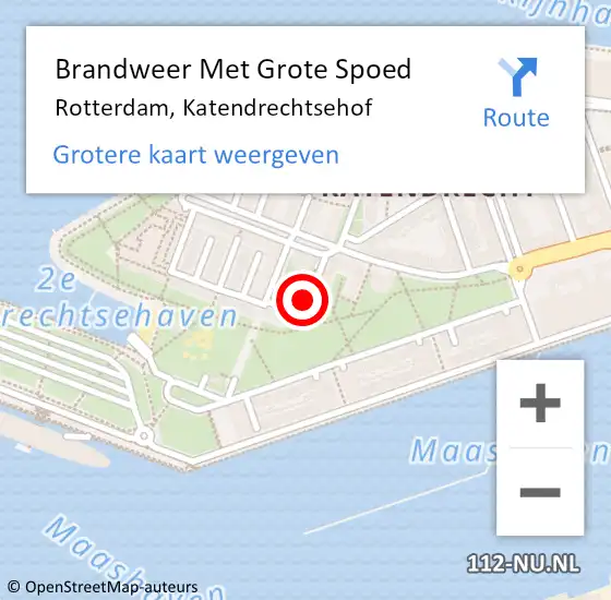 Locatie op kaart van de 112 melding: Brandweer Met Grote Spoed Naar Rotterdam, Katendrechtsehof op 24 februari 2019 03:58