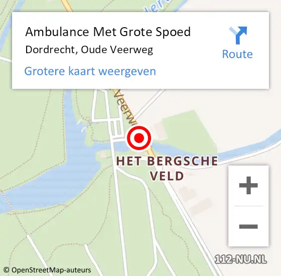 Locatie op kaart van de 112 melding: Ambulance Met Grote Spoed Naar Dordrecht, Oude Veerweg op 24 februari 2019 13:27