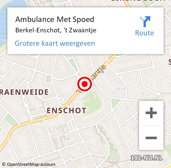 Locatie op kaart van de 112 melding: Ambulance Met Spoed Naar Berkel-Enschot, 't Zwaantje op 24 februari 2019 20:36
