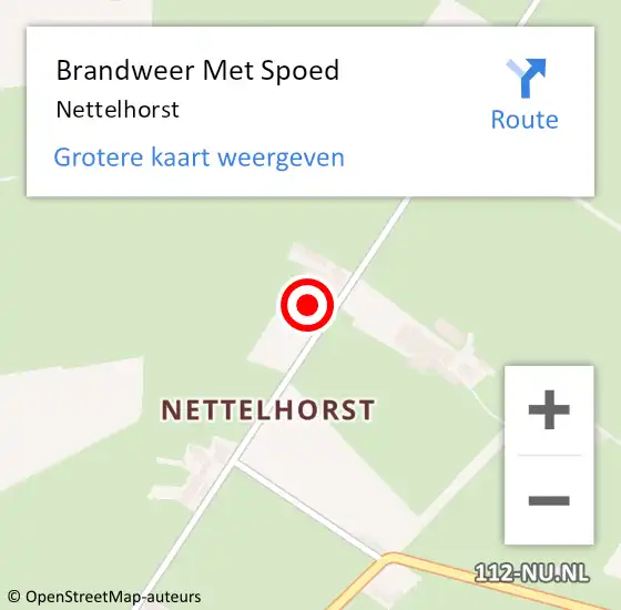 Locatie op kaart van de 112 melding: Brandweer Met Spoed Naar Nettelhorst op 24 februari 2019 23:09
