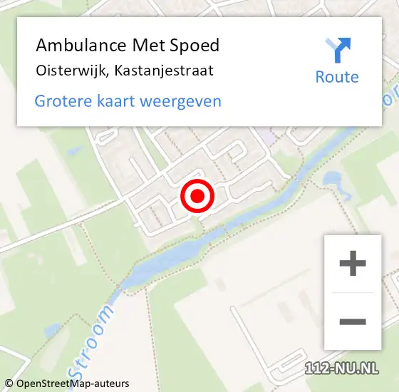 Locatie op kaart van de 112 melding: Ambulance Met Spoed Naar Oisterwijk, Kastanjestraat op 25 februari 2019 06:14