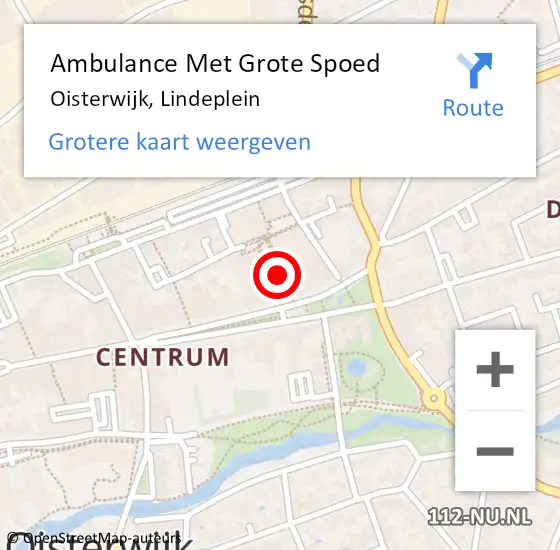 Locatie op kaart van de 112 melding: Ambulance Met Grote Spoed Naar Oisterwijk, Lindeplein op 25 februari 2019 07:17