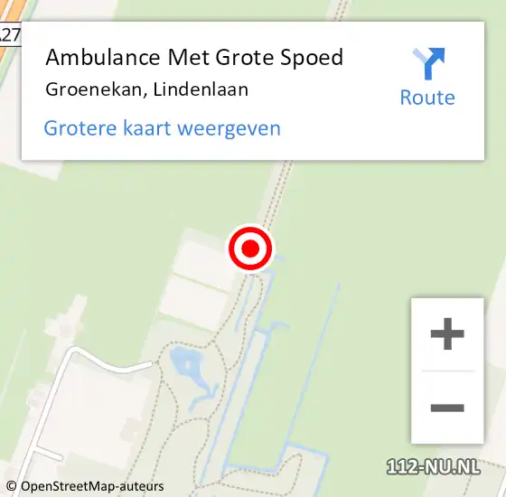Locatie op kaart van de 112 melding: Ambulance Met Grote Spoed Naar Groenekan, Lindenlaan op 25 februari 2019 13:03