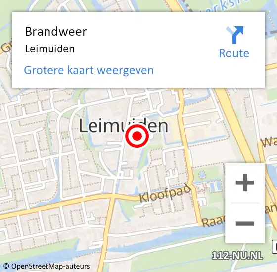 Locatie op kaart van de 112 melding: Brandweer Leimuiden op 25 februari 2019 16:00