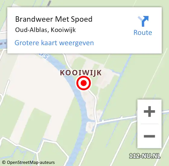 Locatie op kaart van de 112 melding: Brandweer Met Spoed Naar Oud-Alblas, Kooiwijk op 25 februari 2019 17:03