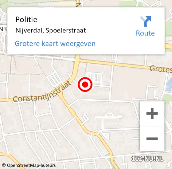 Locatie op kaart van de 112 melding: Politie Nijverdal, Spoelerstraat op 25 februari 2019 22:16