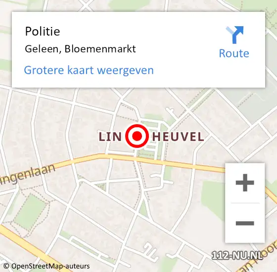 Locatie op kaart van de 112 melding: Politie Geleen, Bloemenmarkt op 26 februari 2019 09:02