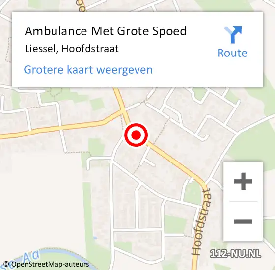 Locatie op kaart van de 112 melding: Ambulance Met Grote Spoed Naar Liessel, Hoofdstraat op 26 februari 2019 20:07