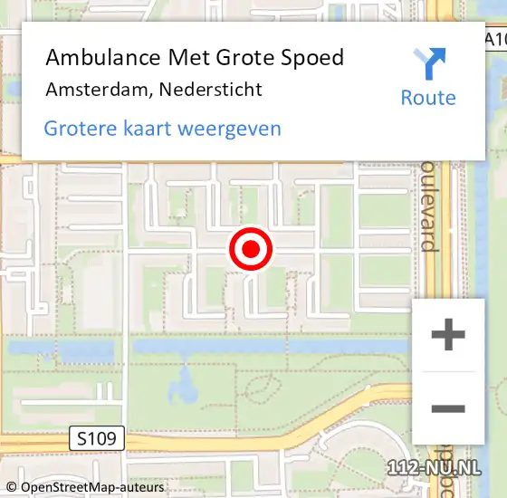 Locatie op kaart van de 112 melding: Ambulance Met Grote Spoed Naar Amsterdam, Nedersticht op 26 februari 2019 21:15