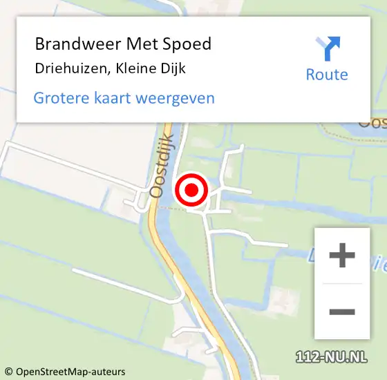 Locatie op kaart van de 112 melding: Brandweer Met Spoed Naar Driehuizen, Kleine Dijk op 24 maart 2014 19:27