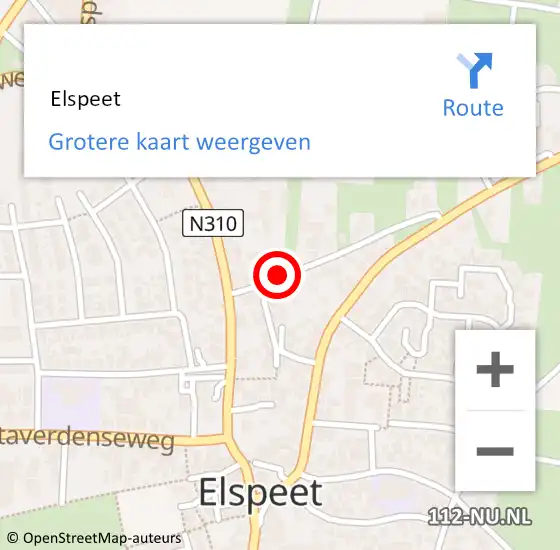 Locatie op kaart van de 112 melding:  Elspeet op 27 februari 2019 12:08